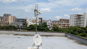 福岡市の中央区清川にアンテナ工事